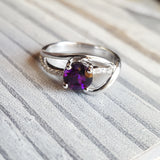 "Delaney" 14K White Gold Amethyst Ring