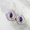 "Sabrina" 14k White Gold Arizona Amethyst Earrings