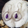 "Sabrina" 14k White Gold Arizona Amethyst Earrings