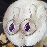 "Sabrina" 14k White Gold Arizona Amethyst Earrings
