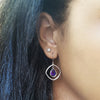 "Sabrina" 14k White Gold Arizona Amethyst Earrings