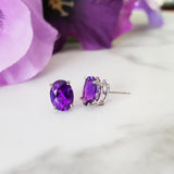 Essential Oval Amethyst Studs