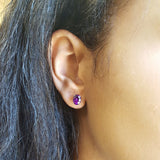 Essential Oval Amethyst Studs