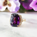 "Elaine" 14K Gold Arizona Amethyst Ring