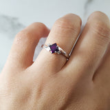 "Blakely" 14k White Gold Arizona Amethyst Ring