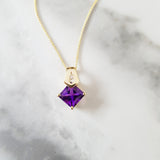 "Eliana" 14K Yellow Gold Arizona Amethyst Pendant