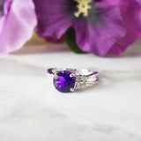 "Clarissa" 14K White Gold Arizona Amethyst Ring