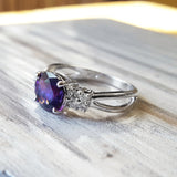 "Clarissa" 14K White Gold Arizona Amethyst Ring