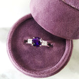 "Clarissa" 14K White Gold Arizona Amethyst Ring