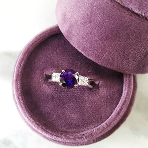 "Clarissa" 14K White Gold Arizona Amethyst Ring