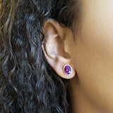 "Kelsey" 14k White Gold Arizona Amethyst Earrings