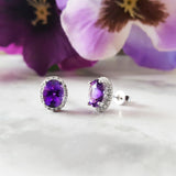 "Kelsey" 14k White Gold Arizona Amethyst Earrings