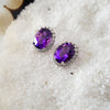 "Kelsey" 14k White Gold Arizona Amethyst Earrings