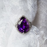 "Marjorie" 14k White Gold Amethyst Ring