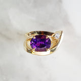 "Valentina" 14k Yellow Gold Amethyst Ring