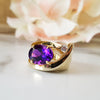 "Valentina" 14k Yellow Gold Amethyst Ring