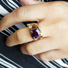 "Valentina" 14k Yellow Gold Amethyst Ring
