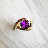 "Valentina" 14k Yellow Gold Amethyst Ring