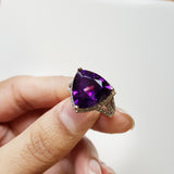 "Contessa" 14K White Gold Arizona Amethyst Ring