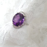 "Thea" 14K White Gold Arizona Amethyst Ring