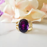 "Zaida" 14k Yellow Gold Arizona Amethyst Ring