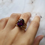 "Zaida" 14k Yellow Gold Arizona Amethyst Ring