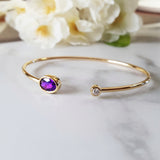 "Kellye" 14k Gold Arizona Amethyst and Diamond Bracelet
