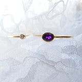 "Kellye" 14k Gold Arizona Amethyst and Diamond Bracelet