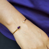 "Kellye" 14k Gold Arizona Amethyst and Diamond Bracelet