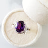 "Victoria" 14k White Gold Amethyst Statement Ring