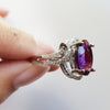 "Victoria" 14k White Gold Amethyst Statement Ring