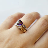 "Lacey" 14K Two-Tone Gold Arizona Amethyst Ring