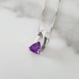 "Adelaide" 14K White Gold Arizona Amethyst Necklace 362797