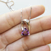 "Adelaide" 14K White Gold Arizona Amethyst Necklace 362797