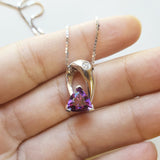 "Adelaide" 14K White Gold Arizona Amethyst Necklace 362797