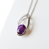 "Isabella" 14k White Gold Arizona Amethyst Pendant