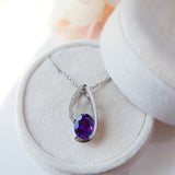 "Isabella" 14k White Gold Arizona Amethyst Pendant