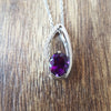 "Isabella" 14k White Gold Arizona Amethyst Pendant