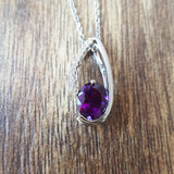 "Isabella" 14k White Gold Arizona Amethyst Pendant