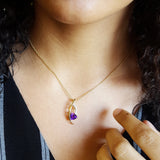 "Tiana" 14k Yellow Gold Arizona Amethyst Pendant