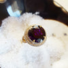"Elodia" 14K Double Halo Amethyst Ring