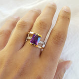 "Hollyn" 14K Gold Arizona Amethyst Open Ring