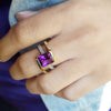 "Hollyn" 14K Gold Arizona Amethyst Open Ring