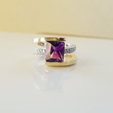 "Hollyn" 14K Gold Arizona Amethyst Open Ring