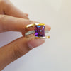 "Hollyn" 14K Gold Arizona Amethyst Open Ring