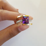"Hollyn" 14K Gold Arizona Amethyst Open Ring