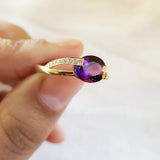 "Lyla" 14K Yellow Gold AZ Amethyst Ring