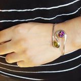 "Eliane" Sterling Silver & 14K White Gold Explorer Bracelet