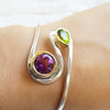 "Eliane" Sterling Silver & 14K White Gold Explorer Bracelet