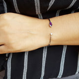"Kellye" 14k White Gold Amethyst Bracelet